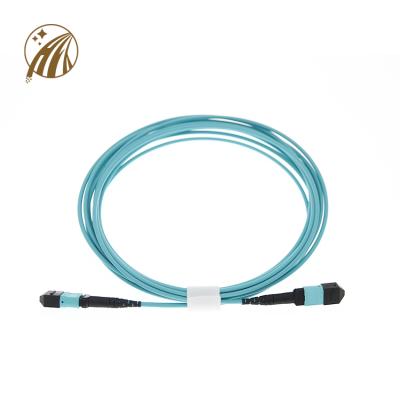 China Hot Selling FTTX Fiber Optic OM4 Patch Cable Single Mode 3.0mm LSZH 12 Fibers APC MTP Fiber Optic Cord for sale