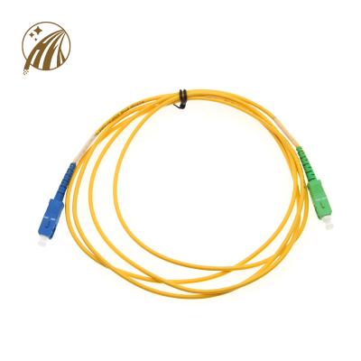 China Communication Customized Simplex Single Mode Fiber Patch Cord Single Mode SC UPC To SC APC Fiber Patch Cable for sale