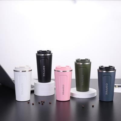 China 380ml 510ml Double Layer Stainless Steel Coffee Cup Viable Reusable Portable Cup With Custom Logo for sale