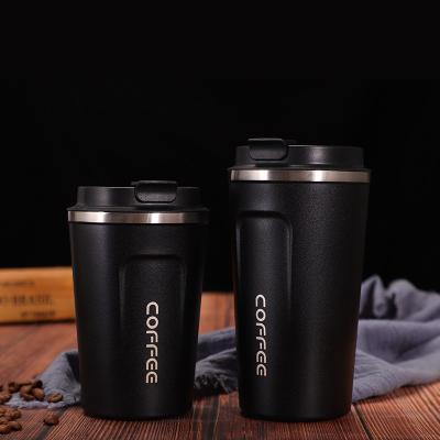 China Durable Custom Office Logo Printed Reusable Cup Travel Double Wall Stainless Steel Coffee Mug For Wholesales for sale