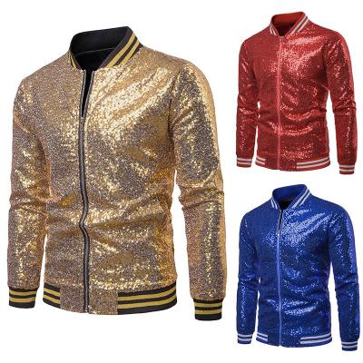 China Breathable Men's Glitter Sequin Gold Jackets Suit Jackets Men's Breathable Male Suit Blazers Stage Blazer Nightclub Suit Jackets for sale