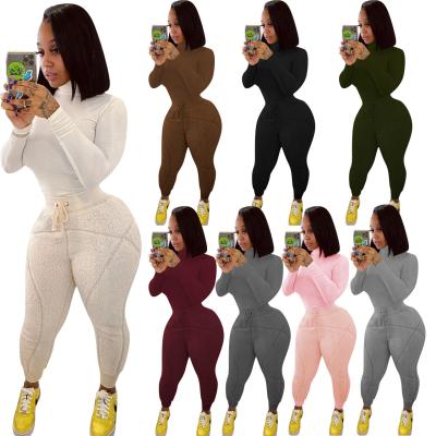 China Turtle neck QUICK DRY QUICK DRY STIMULANT plus size plus size women pants lady two pieces set clothing for sale