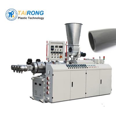 China PUFF double-up pvc pipe extrusion lines for plastic pipe / one mold double pipe extruder for sale