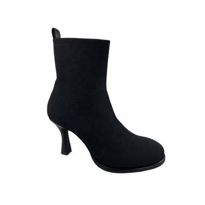 China Height Increasing Black Color High Heel Ankle Boots Woman High Heel Boots Women Boots for sale