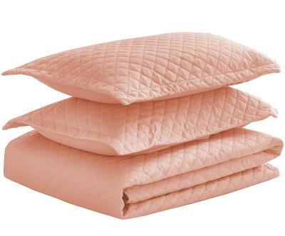 China Anti-Static Ultrasonic Quilted Bedspread, Classic Square Pattern Reversible Bedspread Bed Cover, Bedding Set, Pillow Shams for sale