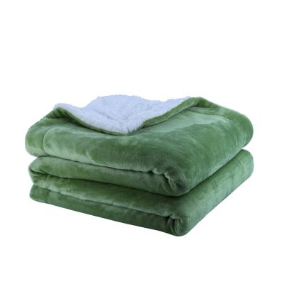 China Anti-Static Thick Fleece Flannel Sherpa Blanket for sale