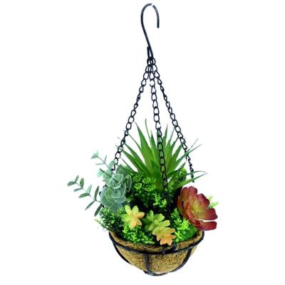 China Minimalist Wall Mounted Decoration Artificial Succulent Hanging Plants For Home Office for sale