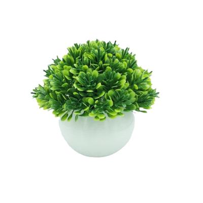 China Minimalist OEM /ODM Gift Hydroponics Plants Faux Greenery Tabletop Decorative Artificial Bonsai With Glass Pots For Home Decor for sale