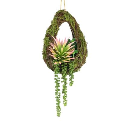 China Minimalist Wall Mounted Decoration Artificial Succulent Hanging Plants For Home Office for sale