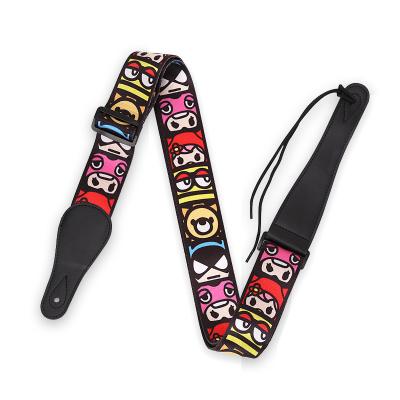 China Wholesale Custom Logo And Pattern Electric Guitar Acoustic Guitar Strap Strap Strap Length Adjustable For Guiatr for sale