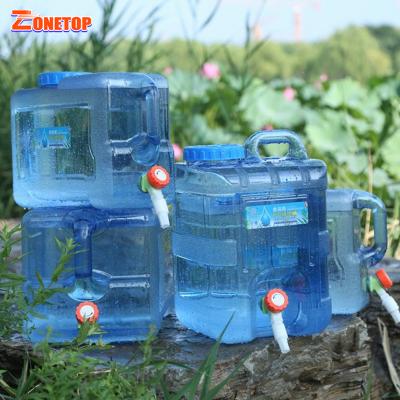 China Outdoor Water Storage Various Size Wide Mouth Square Drinking Mineral Water Container With Spigot for sale