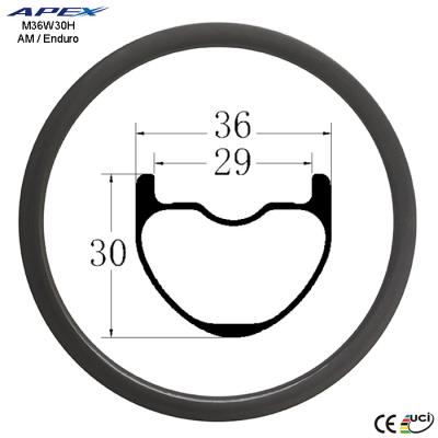 China High quality APEX AM ENDURO 29ER carbon fiber mtb rims MTB rims wide 36mm mountain bikes for sale