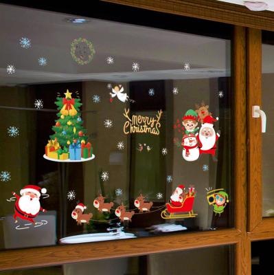 China Decorative Sticker Christmas Decals Decoration Stickers Used In Shop Windows Doors Living Rooms Wall Glass Sticker And Christmas Decoration for sale