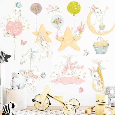 China Hot Selling DIY Star Moon Dream PVC Wall Sticker Kindergarten Kids Background Room Wall Self Adhesive Wallpaper Decorative Painting for sale