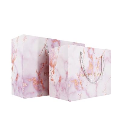 China Wholesale Custom Printing Recyclable Marble Paper Carrier Bags Gift Boutique Luxury Shopping Bag With Rope Handle for sale