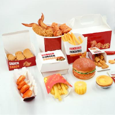 China Fried Chicken Barrel Nuggets Food Packaging Paper Takeout Box Disposable Custom French Fries Food Carton Boxes for sale