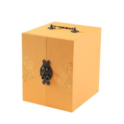 China Handmade luxury high grade custom size printing Logo Chinese style paper gift packaging multi-layer drawer box with handle for sale