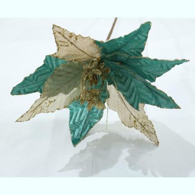 China Eco - Friendly Glitter Fern Pick Christmas Plastic Flower For Christmas Decoration for sale