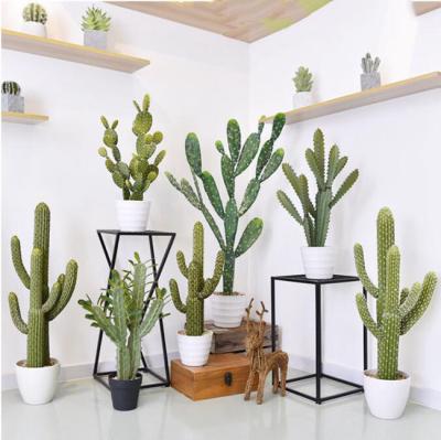 China Large Cactus Artificial Cactus Large Cactus Eco-friendly Home Indoor Decorative Artificial Plastic Cactus Plants For Decoration for sale