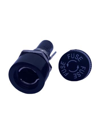 China Mounted Through Nut R3-14c Fuse Holder 10A 250V AC 6.35x30mm 6.35x31.8mm Fuse Bayonet Type Mounted Through Nut Quick Connect for sale