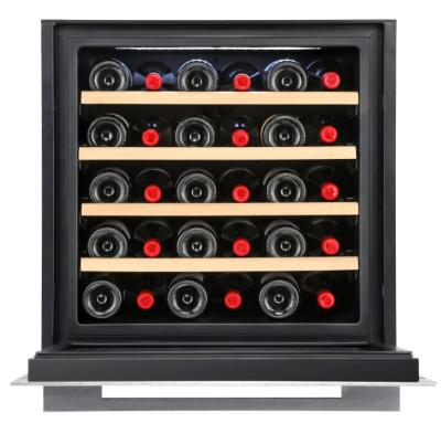 China Hot product 80L 30bottle hotel cellar, fullglass door with stainless steel tang, compress cooler, built in mini cooler, for sale