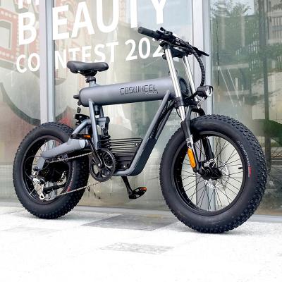 China China Wholesale Price Unisex Folding E Bike 48V 1000W 20 Inch Beach Cruiser 50KM/H Electric Bike for sale