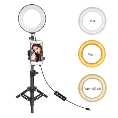 China 5.7 inch Selfie Ring Light, Dimmable Ringlight with Tripod Stand and Cell Phone Holder for Live Stream /Makeup/Video/Photography ZD145 for sale