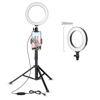 China 6.3 Inch Led Desk Ring Light, Mini Camera Light with Mobile Phone Holder LED Desk Lamp with 3