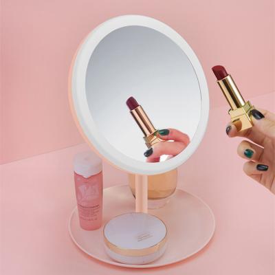 China 2022 New Design Lighted Makeup Mirror Led Mirror Light Adjustable Travel Dressing Room Makeup Table Customs Lead Mirror for sale