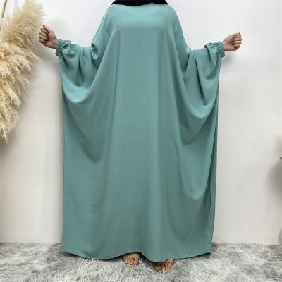 China Polyester Middle East Dubai Hot Selling Bat Long Sleeve Clear Color Robe abaya dubai turkey muslim fashion hijab dress for sale