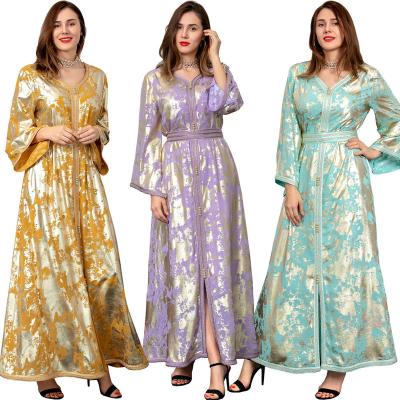 China Polyester New Muslim Gilded Robe Chiffon Dress Evening Dress islamic clothing for women for sale