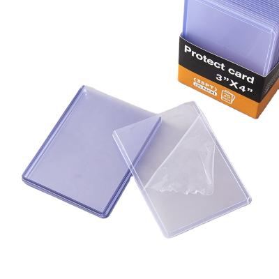 China Diamond Corner With Protective Film 35Pt Toploader 3X4 Inch PVC Toploader Card Holder Clear Transparency Trading Card Holder for sale