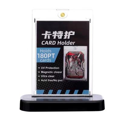 China 180pt One Touch Card Holder Magnetic Sports Card Holder UV Ultra Clear Magnetic Trading Card Holder for sale