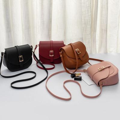 China Others Fashion Korean Women's Saddle Bag PU Leather Shoulder Saddle Bag Small Purse for sale