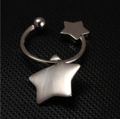 China Environmental Chain Key Star Five-pointed Star New Metal Key Custom Logo for sale