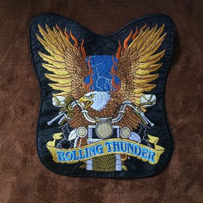 China Viable Computer Embroidered Cool Rolling Thunder Large Size Eagle Motorcycle Biker Patches for sale