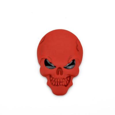 China Car Decoration Red Skull Car Emblems and Metal Skull Red and Red Skull Design Car Sticker Badges with 3M Adhesive for sale