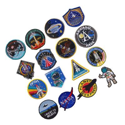 China Hook& Wholesale NASA Space Agency Apollo Project Loop Embroidery Hook And Loop Attachment Aerospace Compatible Morale Patches for sale