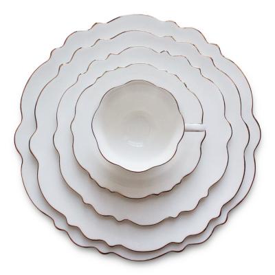 China Sustainable Wedding Restaurant Used Ceramic Dinnerware Dinnerware for sale