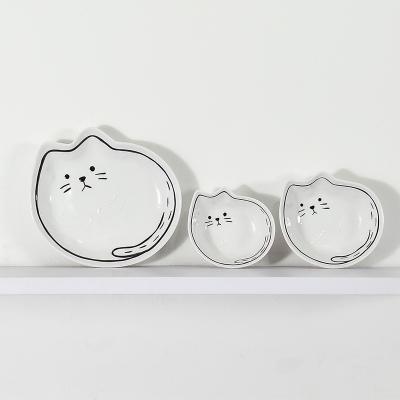 China Japanese Style 3D Cat and Viable Splint and Bowl Set Cartoon Tableware Set Cute Creative Salad Fruit Bowl for sale