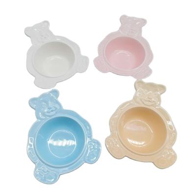 China Viable Ceramic Bear Shape Steamed Egg Bowl Household Baking Oven Tableware Porcelain Salad Dessert Bowl Kitchen Cooking Tools for sale