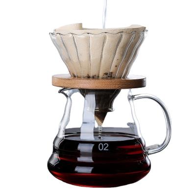 China HY Wall Cup Home Coffee Glass Pot High Borosilicate Glass Hand Coffee Pot Cloud Pot Viable Filter Double Cup Can Be Customized Logo for sale