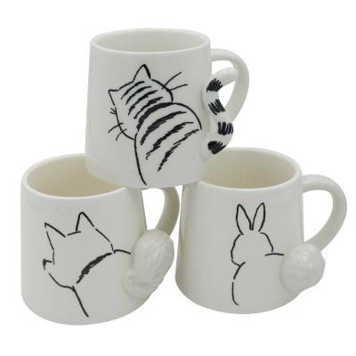 China HY Simple Table Ware Cute Viable Nordic Sets Pattern Ceramic Cup Tableware Tableware Sets Drinkware Homeware Promotional Set for sale