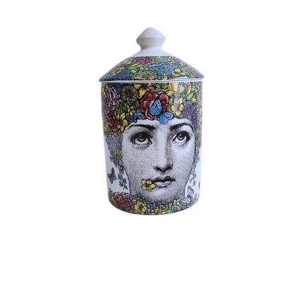 China HY OEM Luxury Unique Italian Style Candle Jar With Lid Handmade Home Decoration Jewelry Storage Jar for sale