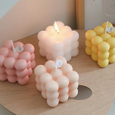 China Art Decor Small Bubble Cube Candle Soy Wax Aromatherapy Scented Candles Relaxing Birthday Gift for sale