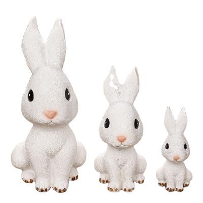 China Europe Easter Rabbit Resin Tricolor Crafts For Savings Boxes Ornaments Rabbit Piggy Banks For Kids Bunny Piggy Bank for sale