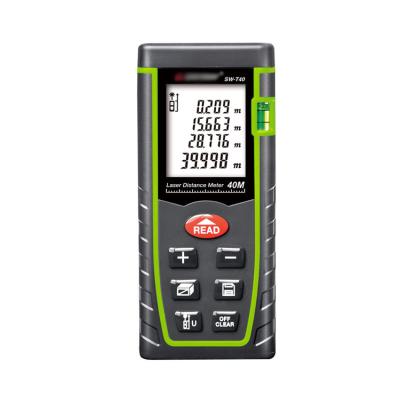 China Plastic Customized Multifunction Professional 40m 1mm Accuracy Digital Laser Handheld Distance Meter for sale