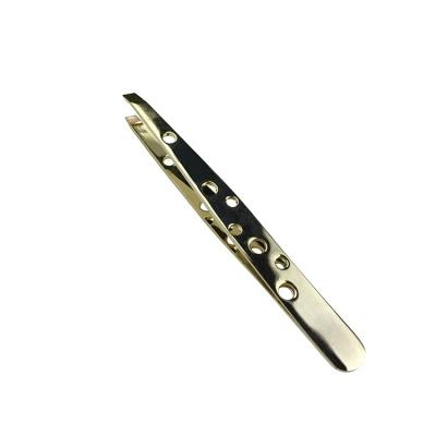 China Professional Eyebrow Amazon Hot Seller Beauty Tools Gold Stainless Steel Eyebrow Tweezers for sale