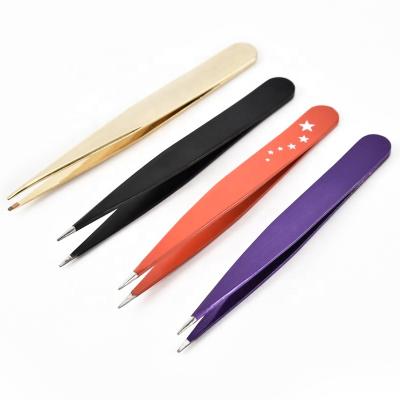 China High Quality Custom Eyebrow Eyelash Extension Tweezers Stainless Steel Wick Eyelash Applicator Tweezers for sale