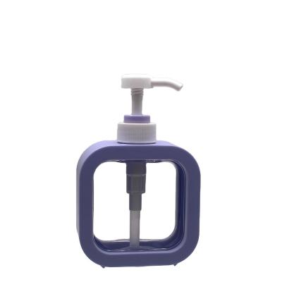 China Cosmetic stock selling 300ml white black pink purple empty square shaped  toiletry bottle for PET plastic lotion pressing pump bottles for sale